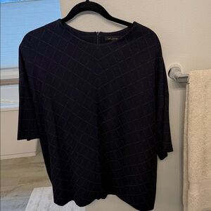 St. John Navy Checkered Top